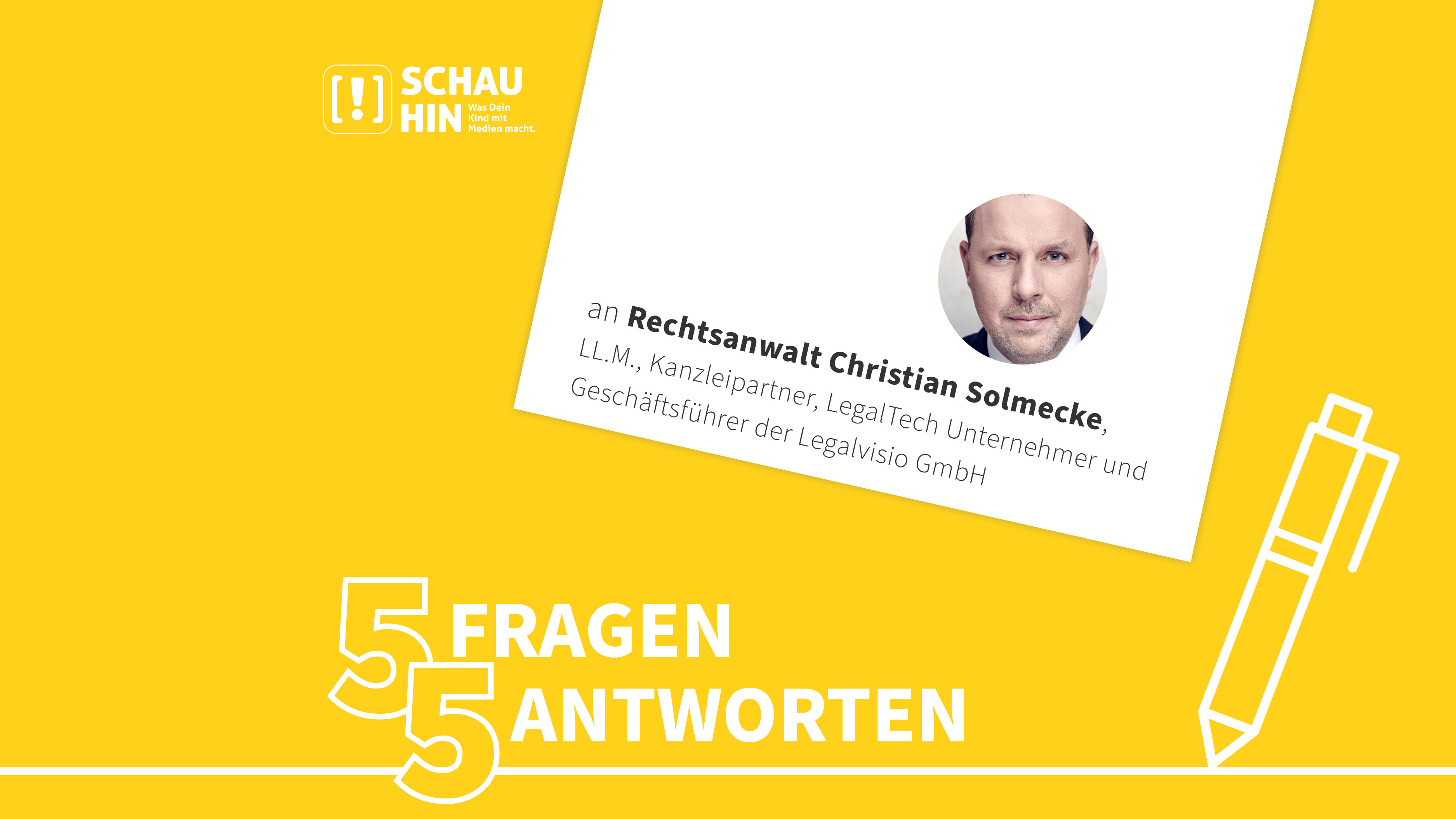 5 Fragen 5 Antworten an Rechtanwalt Christian Solmecke, LL.M. Kanzleipartner, LegalTech Unternehmer und Geschäftsführer der Legalvisio GmbH
